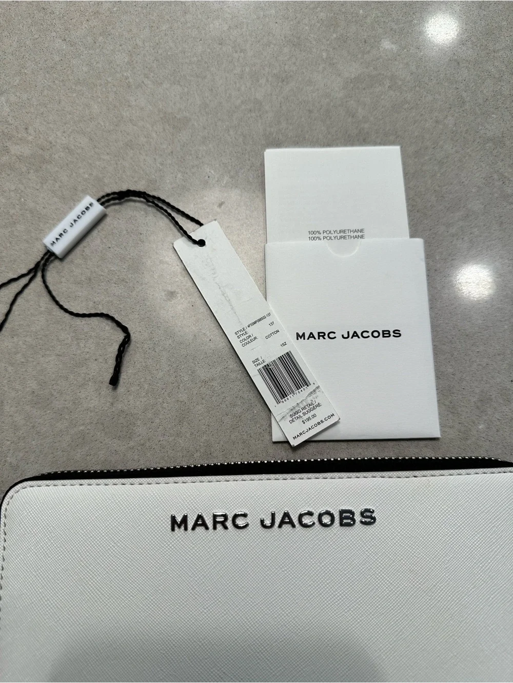 Marc Jacobs White Zip-Around Leather Wallet